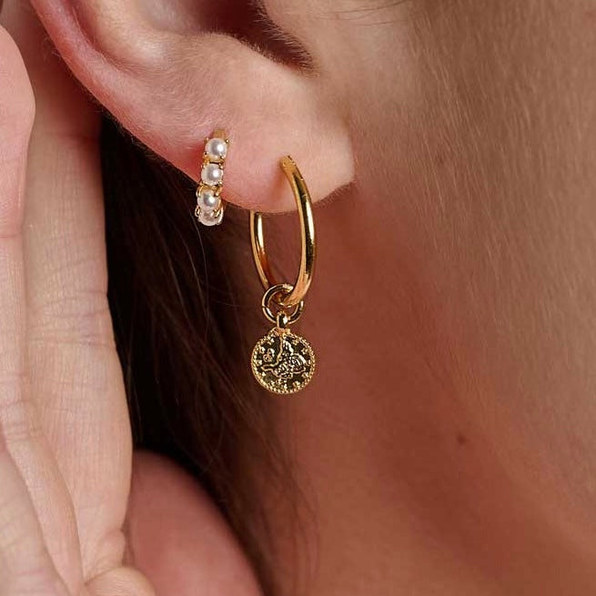 Hestia Multi Pearl Huggie Hoops