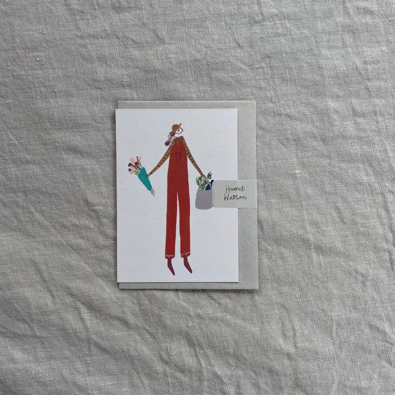 Girl In Dungarees | Mini Card