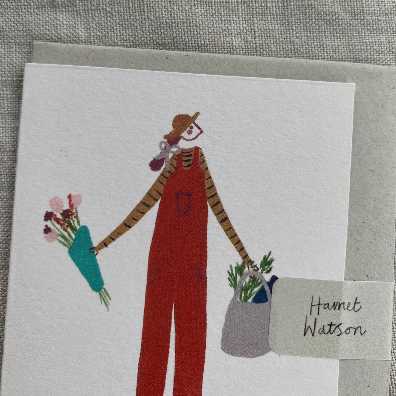 Girl In Dungarees | Mini Card