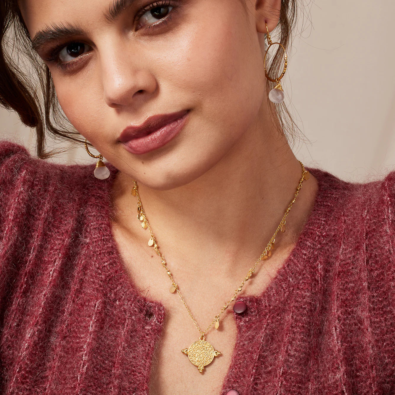 Santorini Gold Necklace | Short
