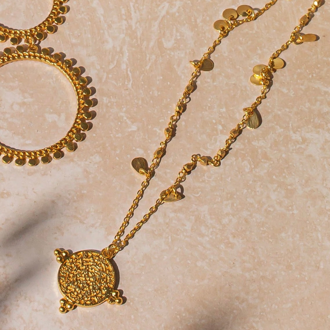 Santorini Gold Necklace | Short