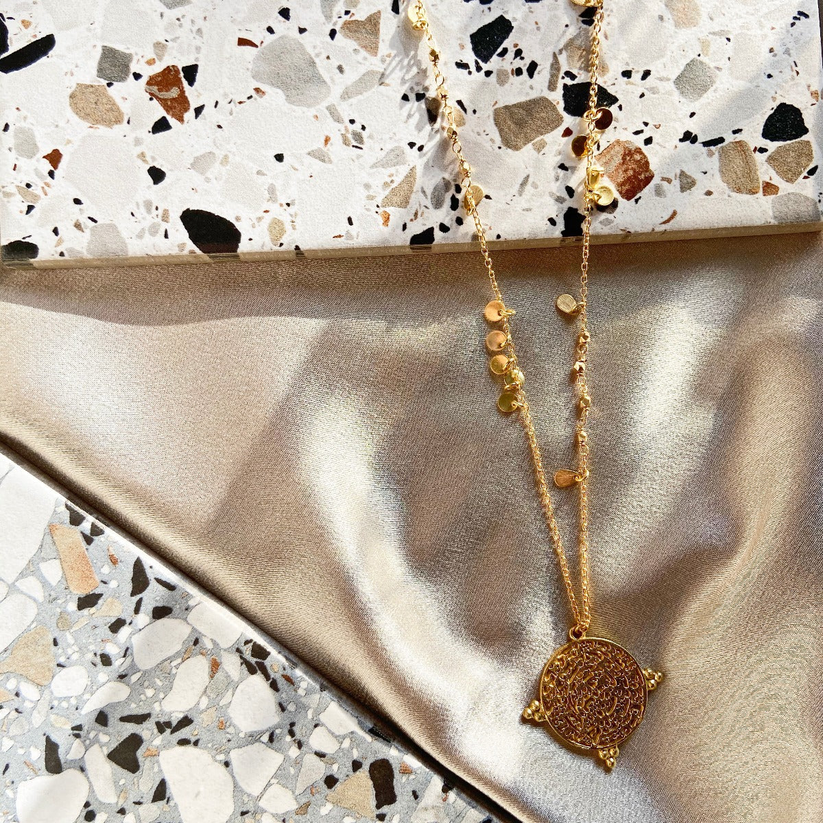 Santorini Gold Necklace | Short