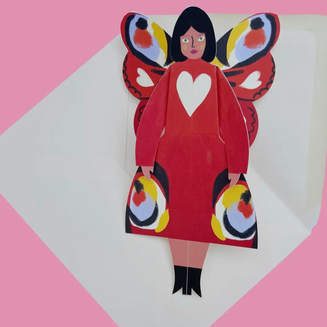 Butterfly Woman Greeting Card | Peacock