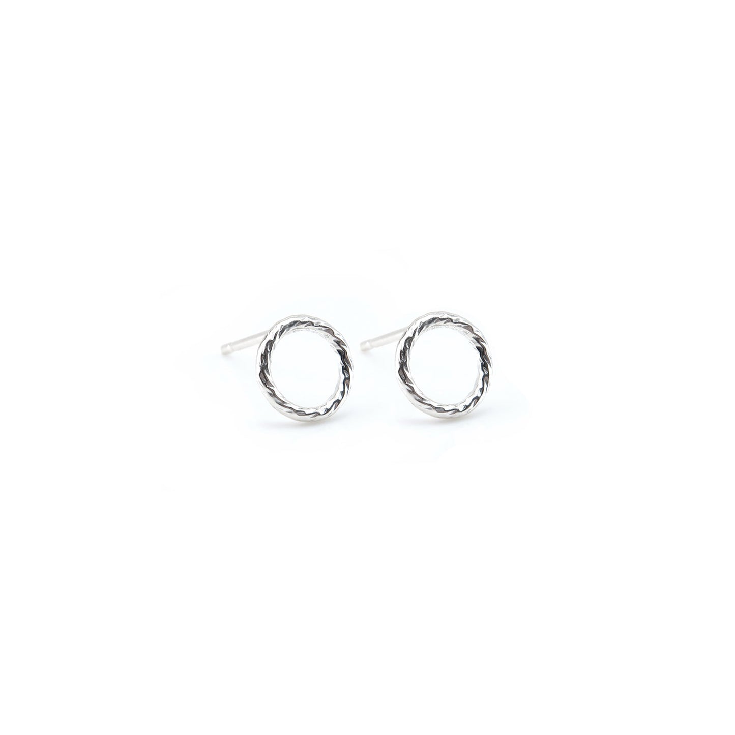 Sparkle Circle Stud Earrings | Sterling Silver