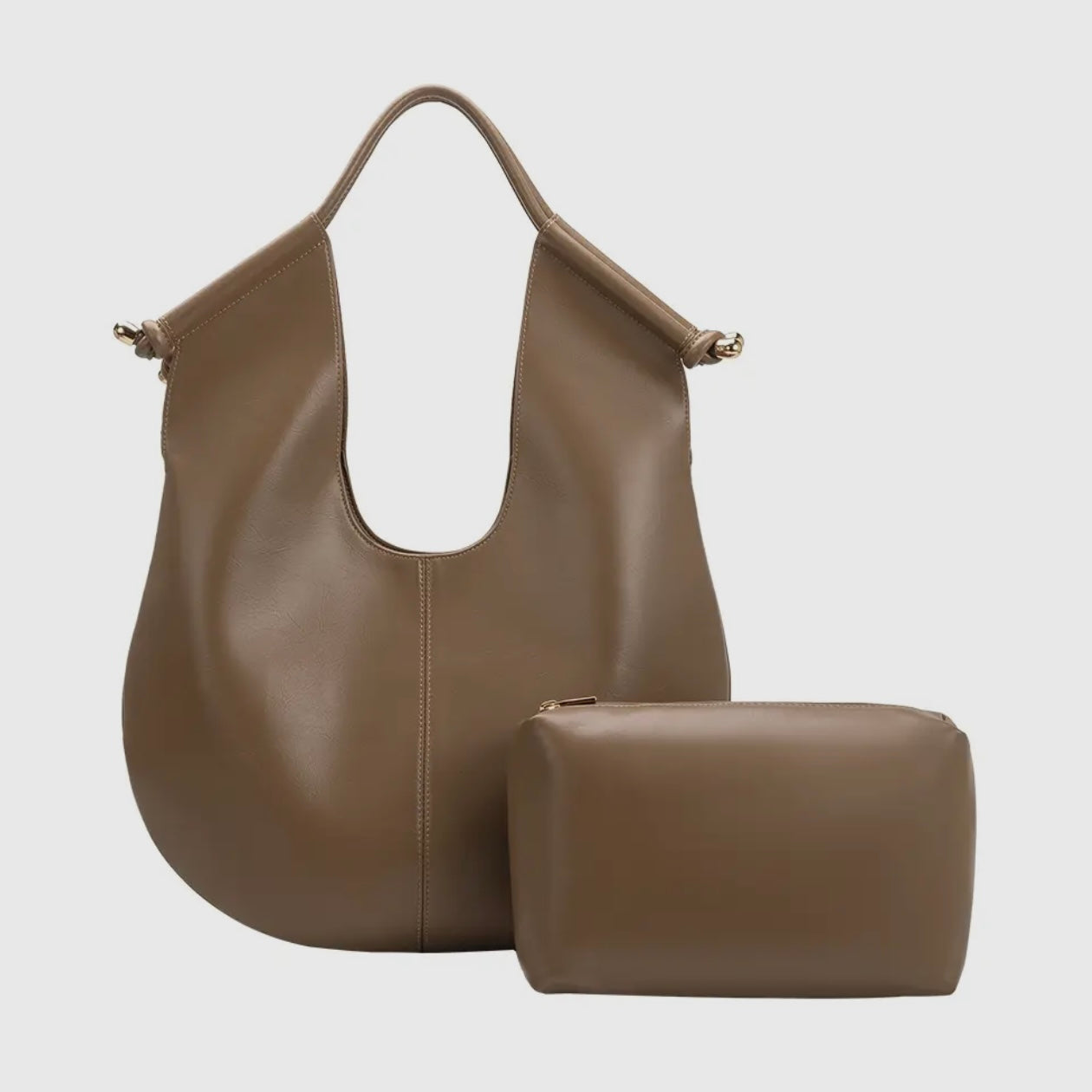 Tracy Recycled Vegan Shoulder Bag | Mushroom