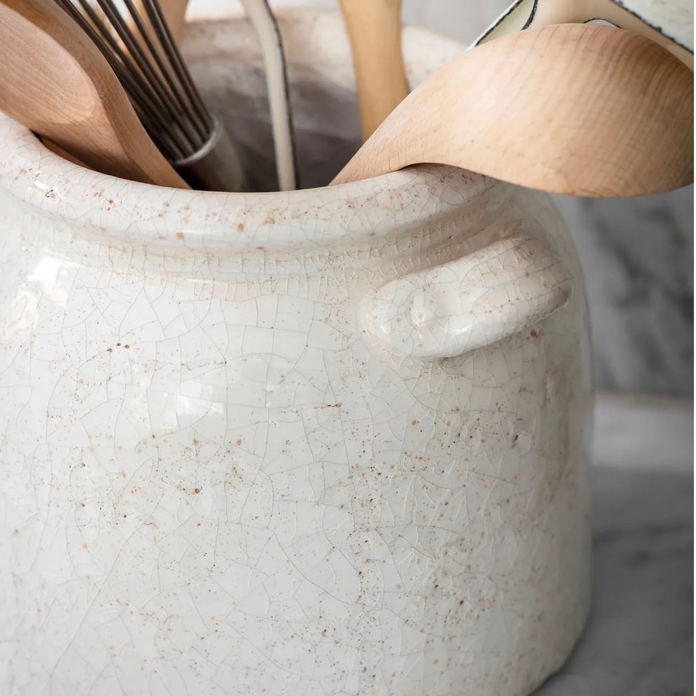 Ravello Ceramic Pot With Handles 21cm | White