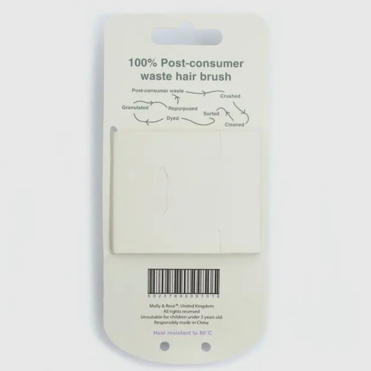 100% Recycled Plastic Hair Brush | Black