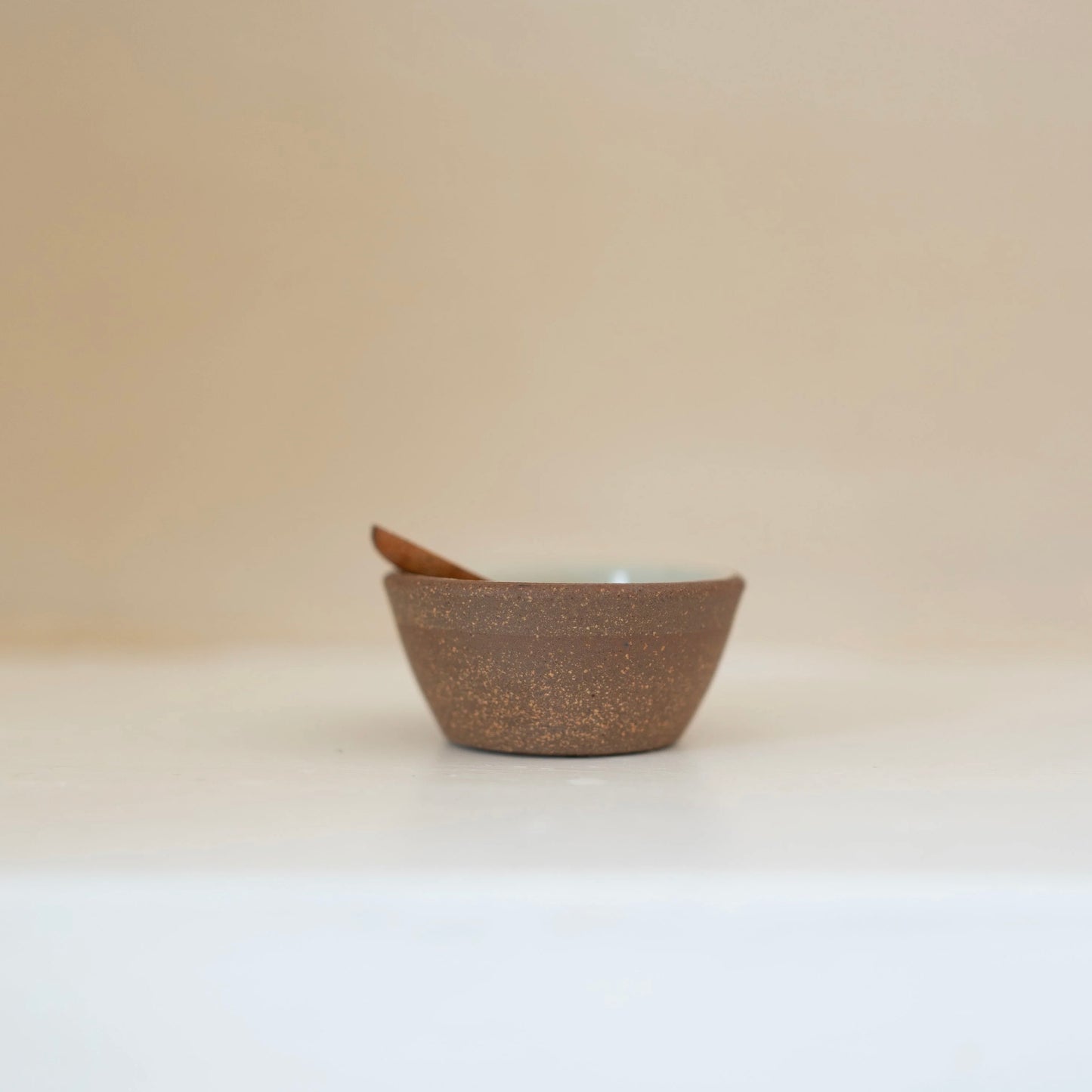 Stoneware Pinch Pot + Spoon | Milk White