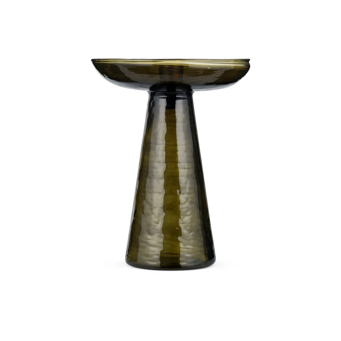 Avyn Large Recycled Glass Candle Holder | Forest Green