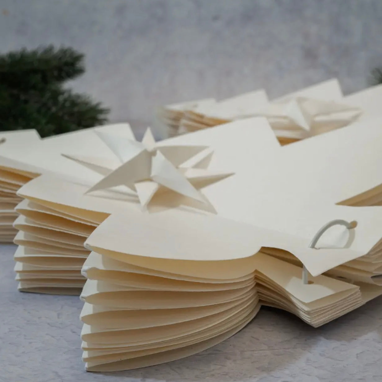 Freestanding White Paper Christmas Tree