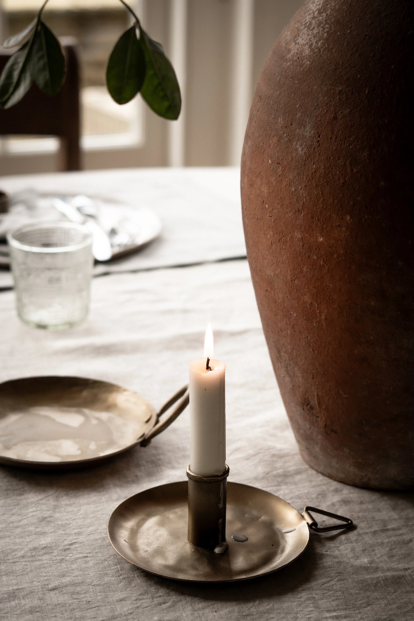 Forged Plate Candle Holder | Small