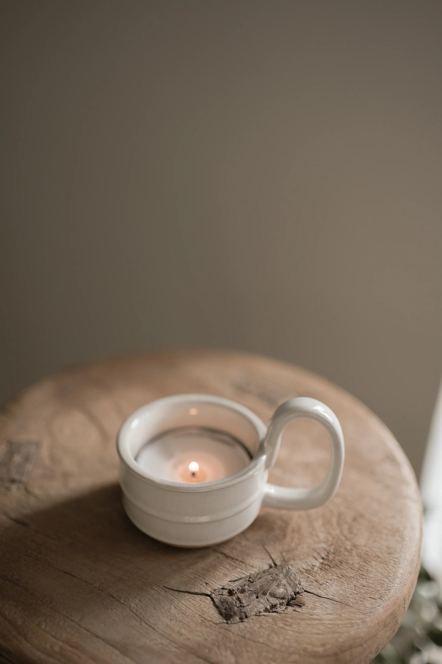 Stoneware Candle Cup | Milk White