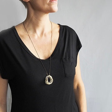 Brass Teardrop Necklace