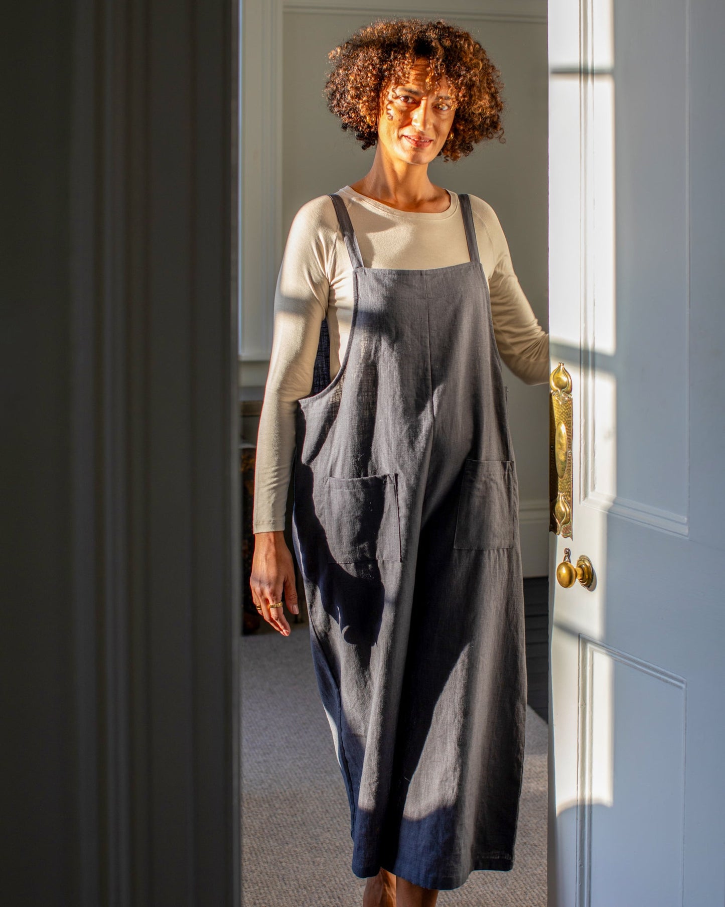 Grace Linen Jumpsuit | Charcoal