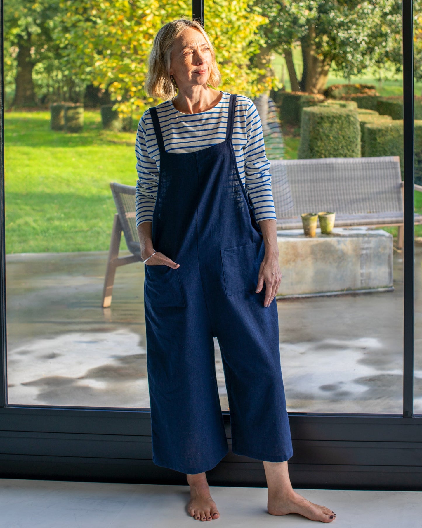 Grace Linen Jumpsuit | Navy