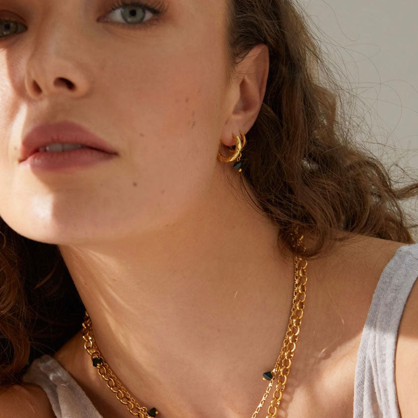 Maui Textured Round Hoops