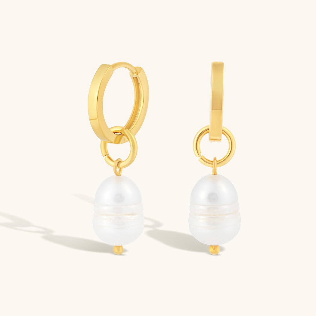 Gaia Pearl Hoop Earrings
