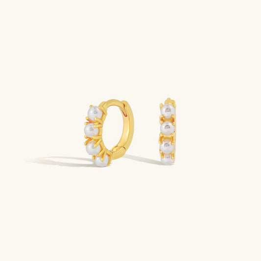 Hestia Multi Pearl Huggie Hoops