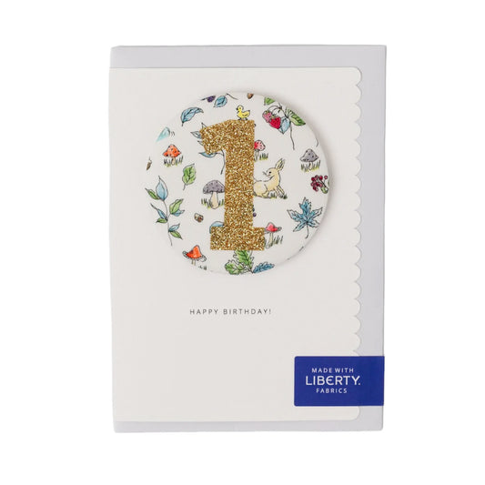 Liberty 'SANA' Glitter Badge Card | Age 1