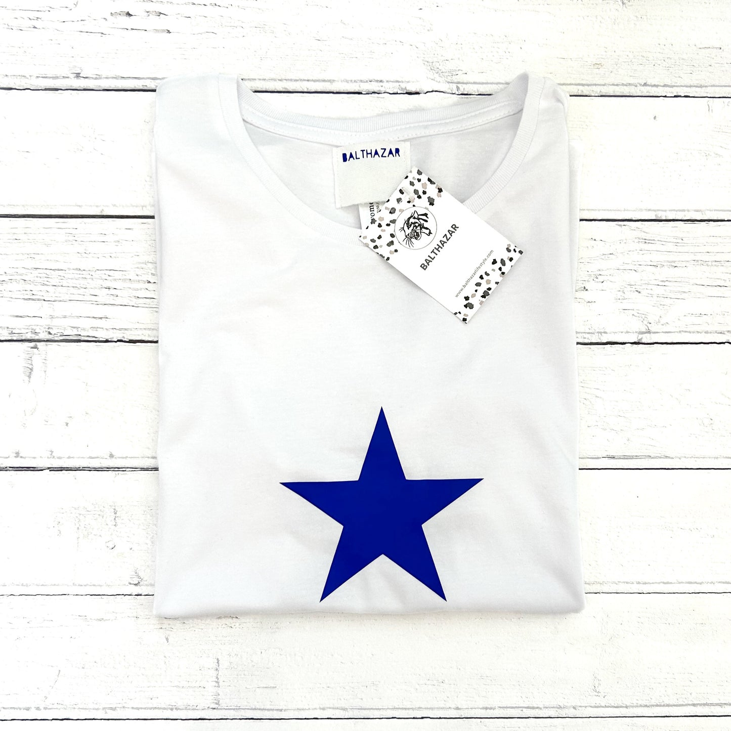 Star T-Shirt | White | Blue