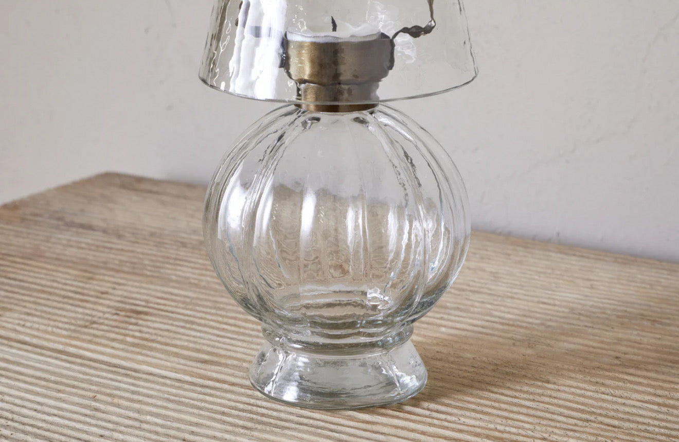 Adesola Glass Tealight Holder Lamp | Clear