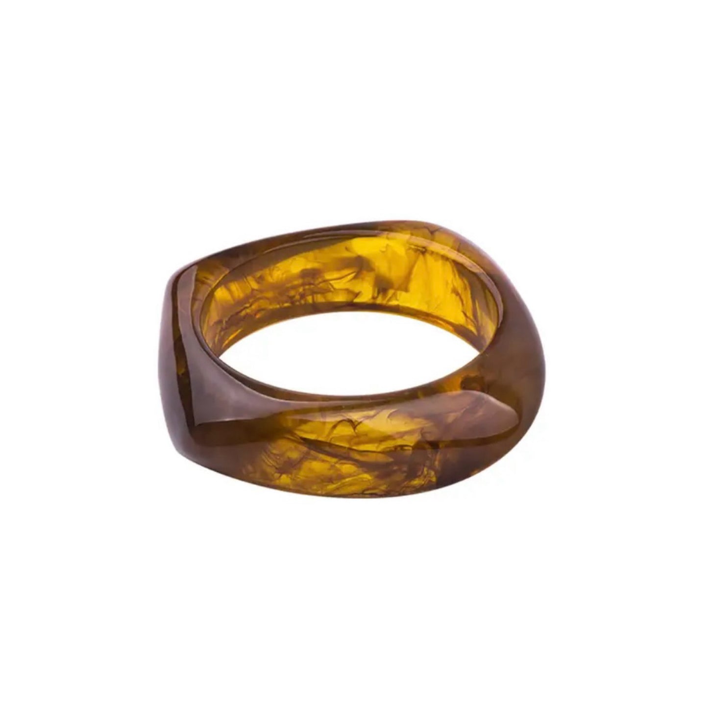 Resin Square Bangle | Amber