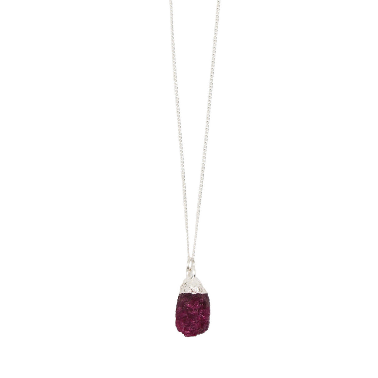 Raw Ruby Gemstone Necklace