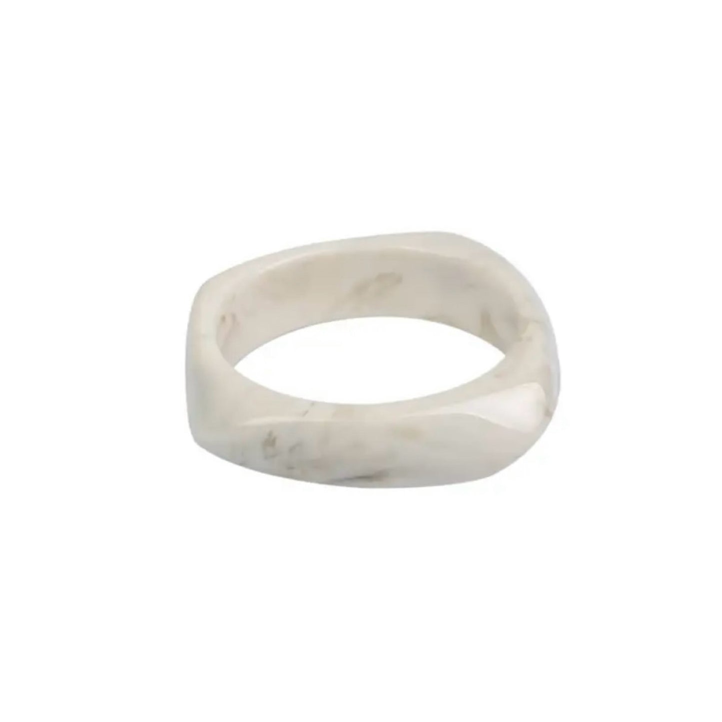 Resin Square Bangle | Off White