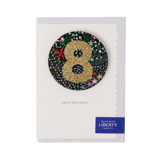 Liberty 'Adelajda's Wish' Glitter Badge Card | Age 8