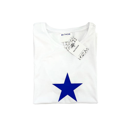 Star T-Shirt | White | Blue