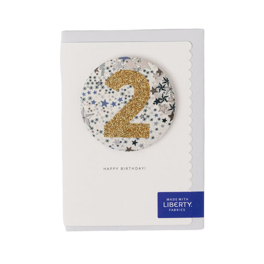 Liberty 'Adelajda's Wish' Glitter Badge Card | Age 2