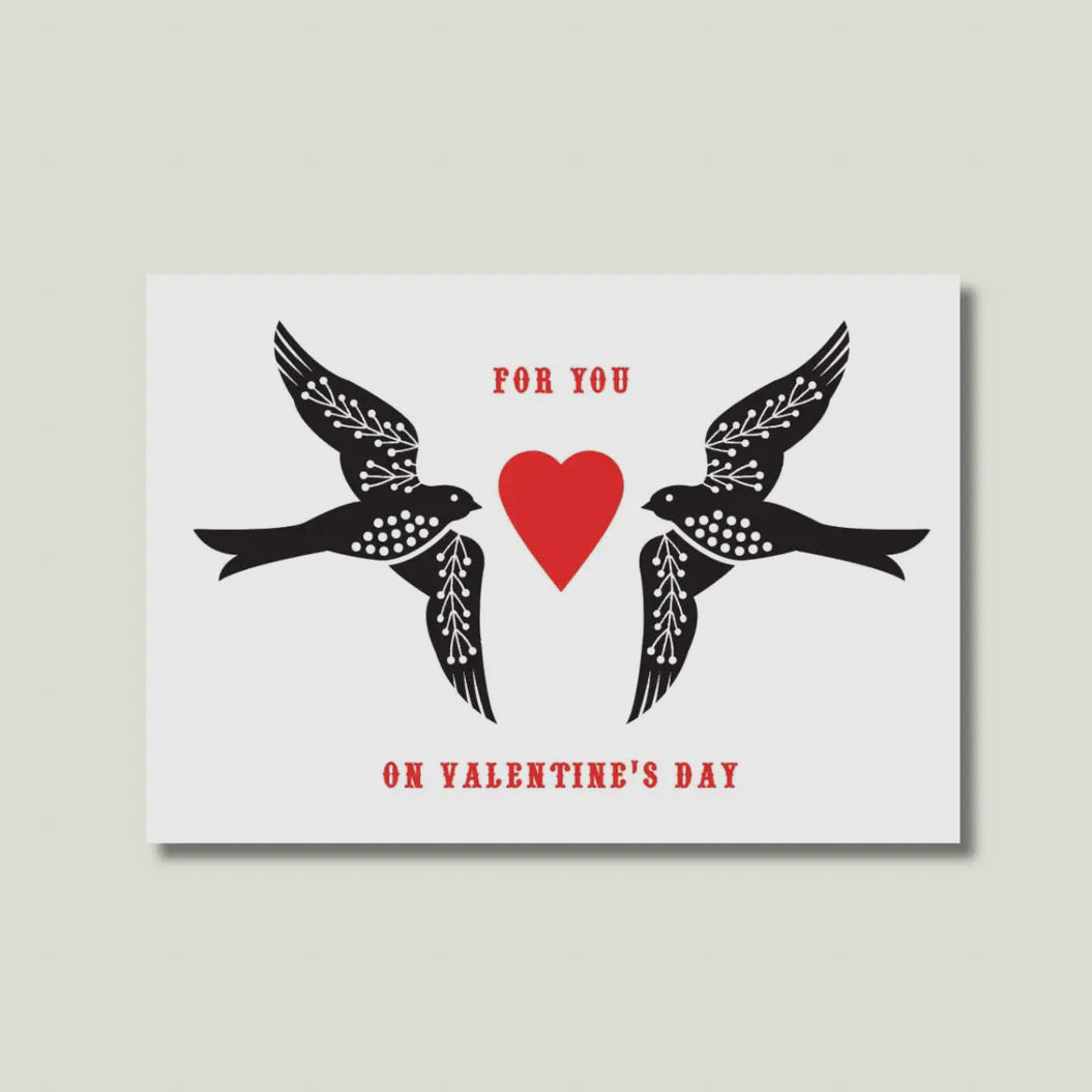 Two Swallows Valentines Day Card