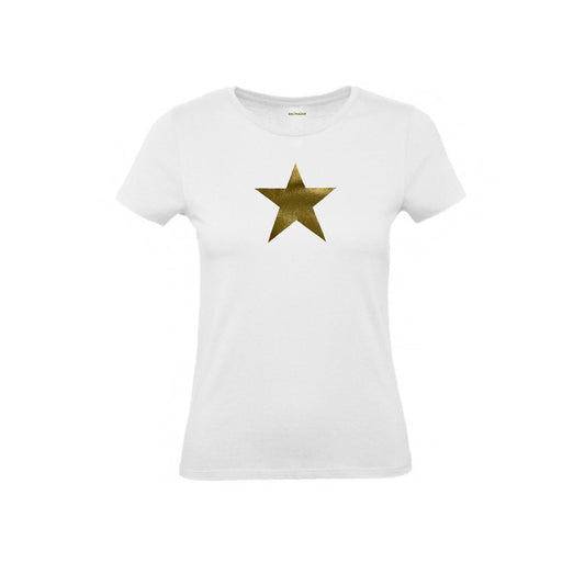 Star T-Shirt | White | Met Gold