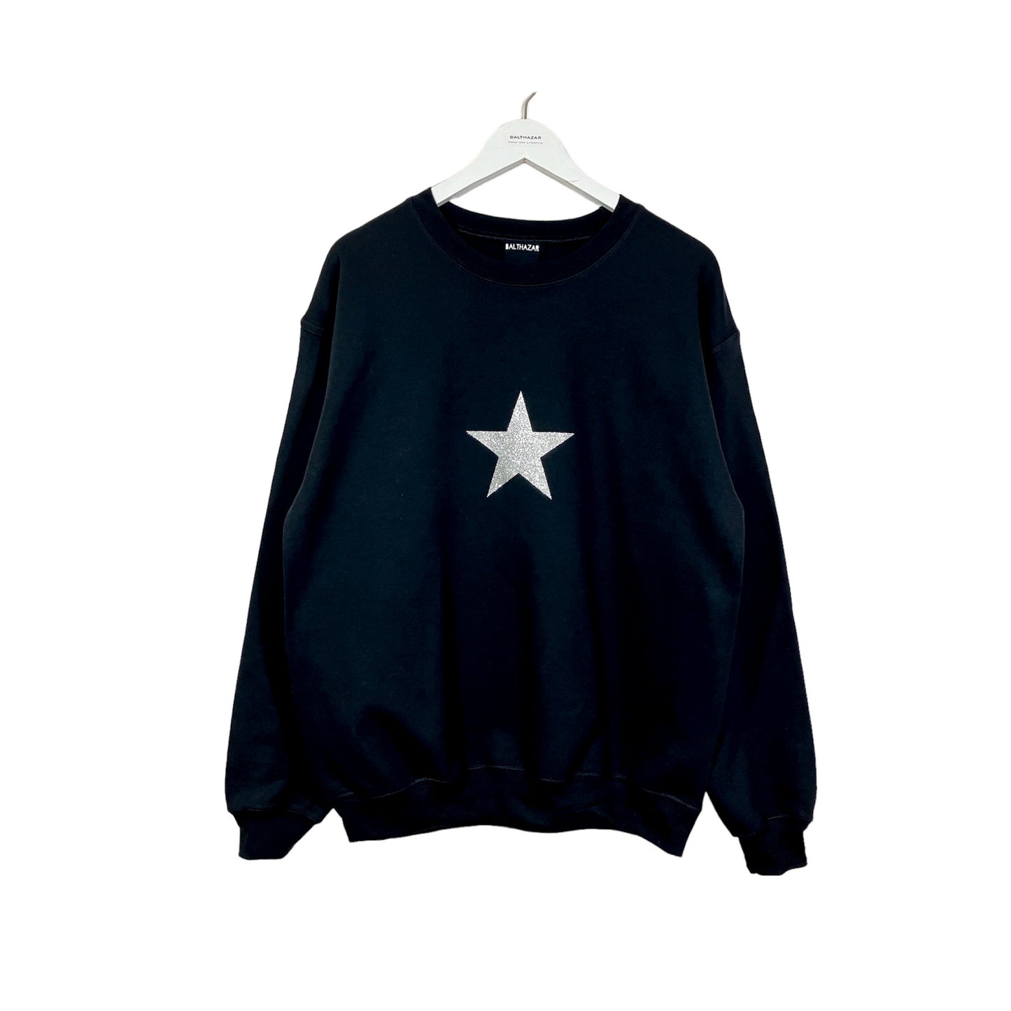 Star Sweatshirt | Black | Giitter Silver