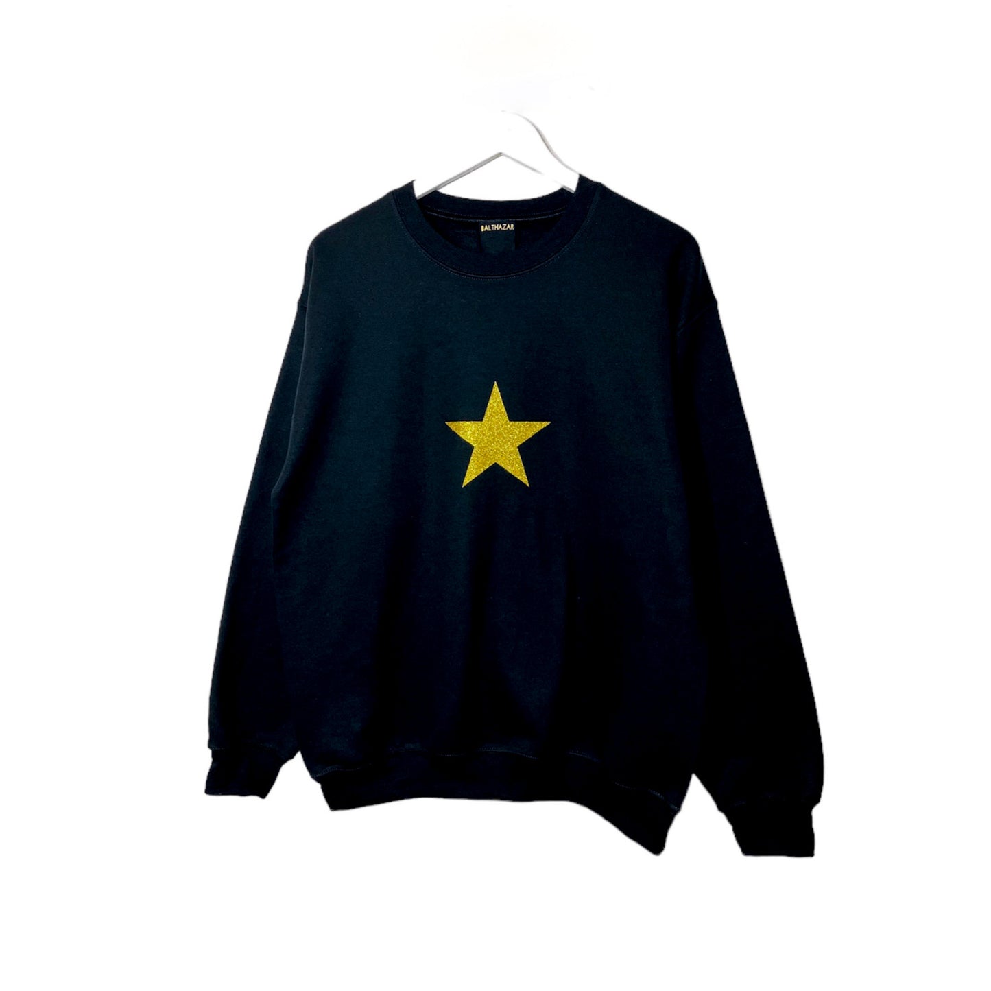 Star Sweatshirt | Black | Glitter Gold