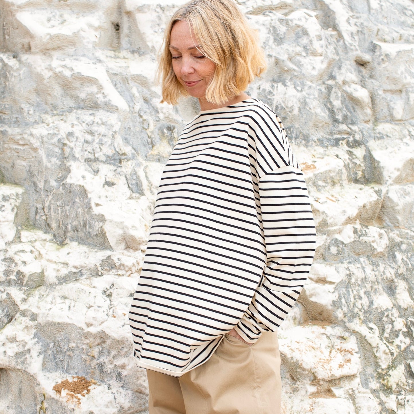 Bryony Stripe Top | Black + Cream