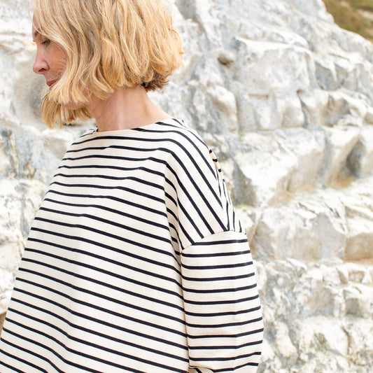 Bryony Stripe Top | Black + Cream