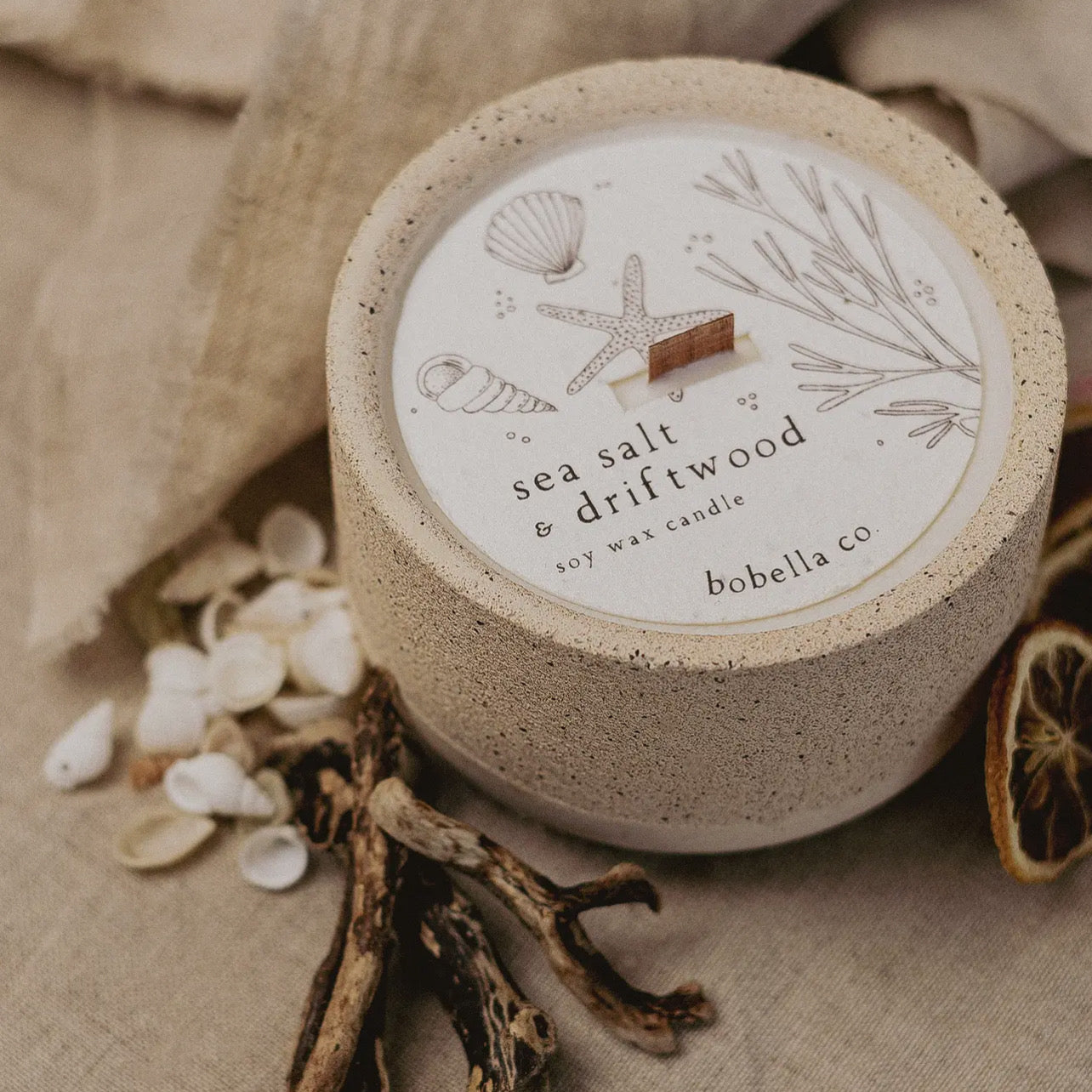 Sea Salt + Driftwood | Refillable Soy Wax Candle