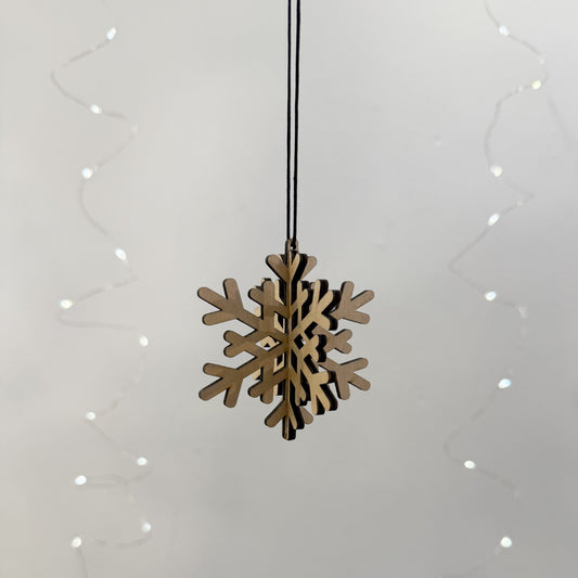 Handcrafted Wooden Snowflake Decoration