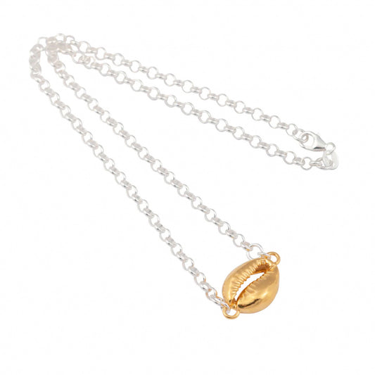 Cowrie Shell Necklace | Sterling Silver /Gold