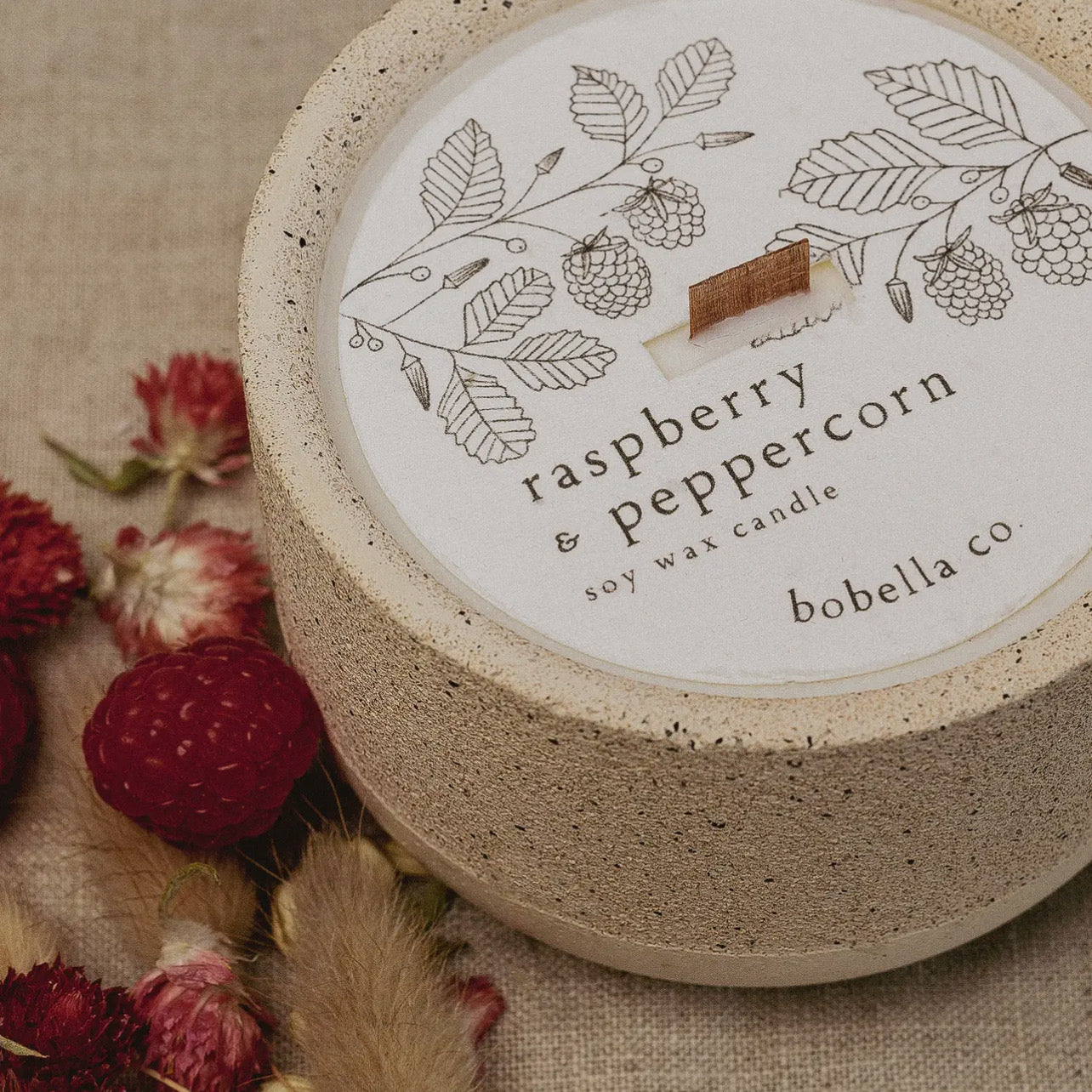 Raspberry + Peppercorn | Refillable Soy Wax Candle