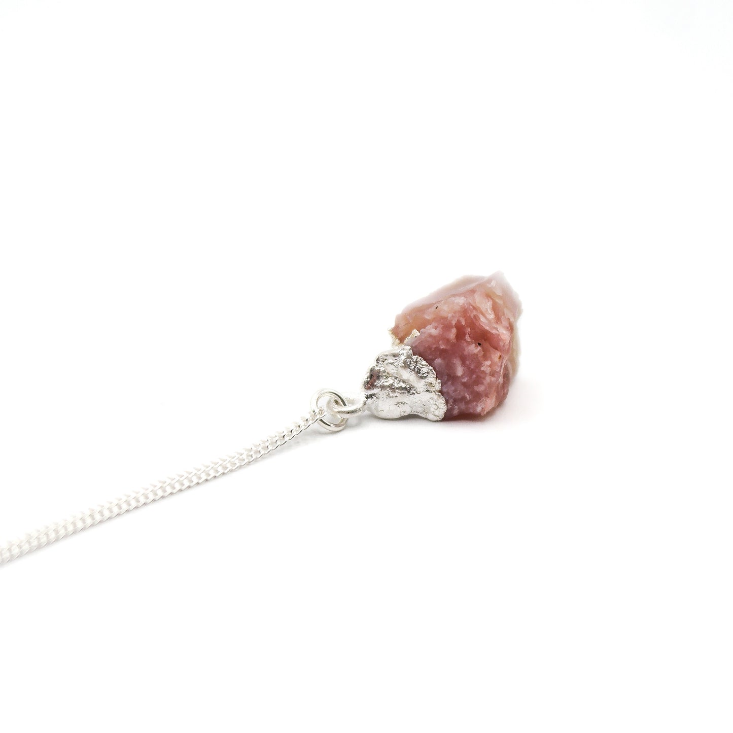 Raw Pink Opal Gemstone Necklace