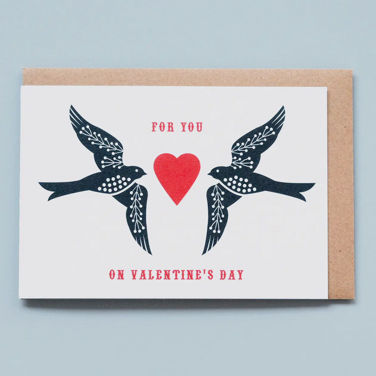 Two Swallows Valentines Day Card