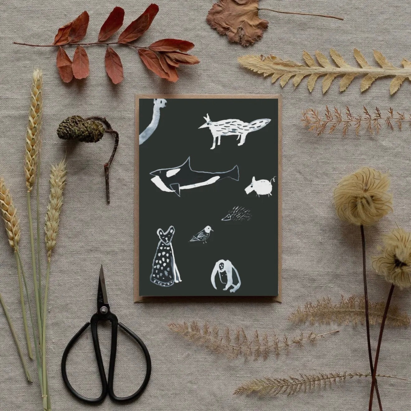 Blackboard Animal Concertina Card