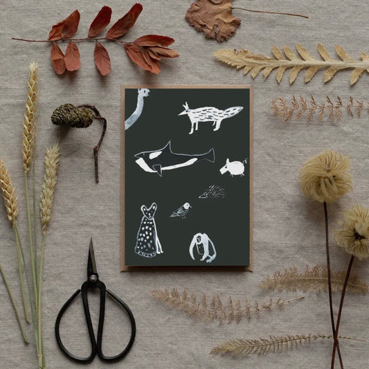 Blackboard Animal Concertina Card