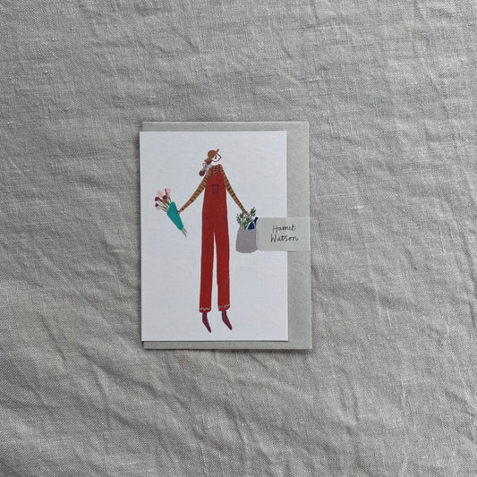 Girl In Dungarees | Mini Card
