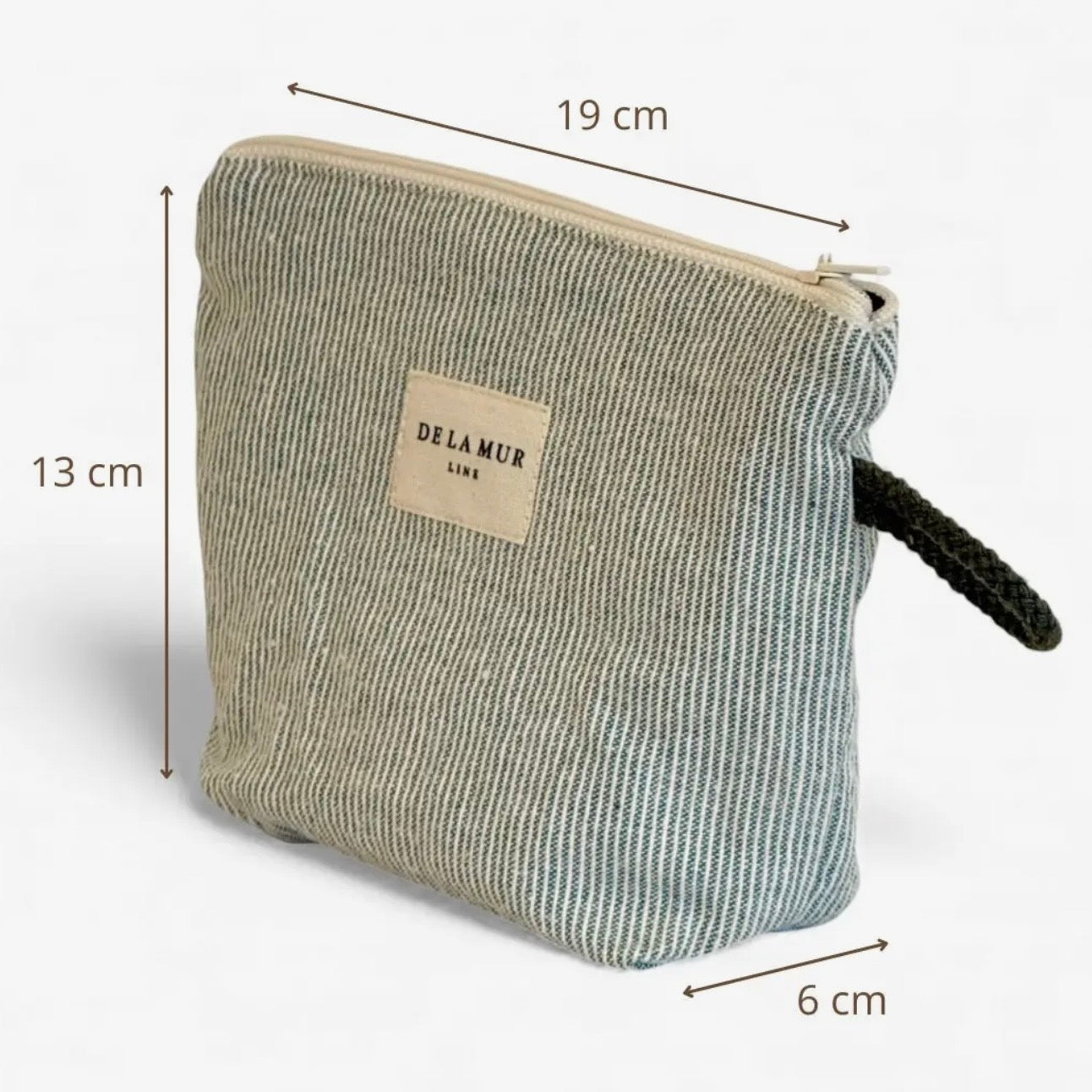 Small Cosmetic Bag | Green Stripe