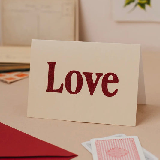 'Love' Glitter Valentine's Card
