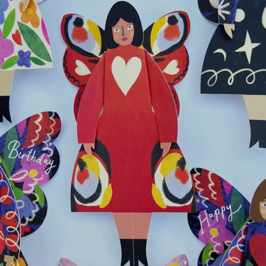 Butterfly Woman Greeting Card | Peacock