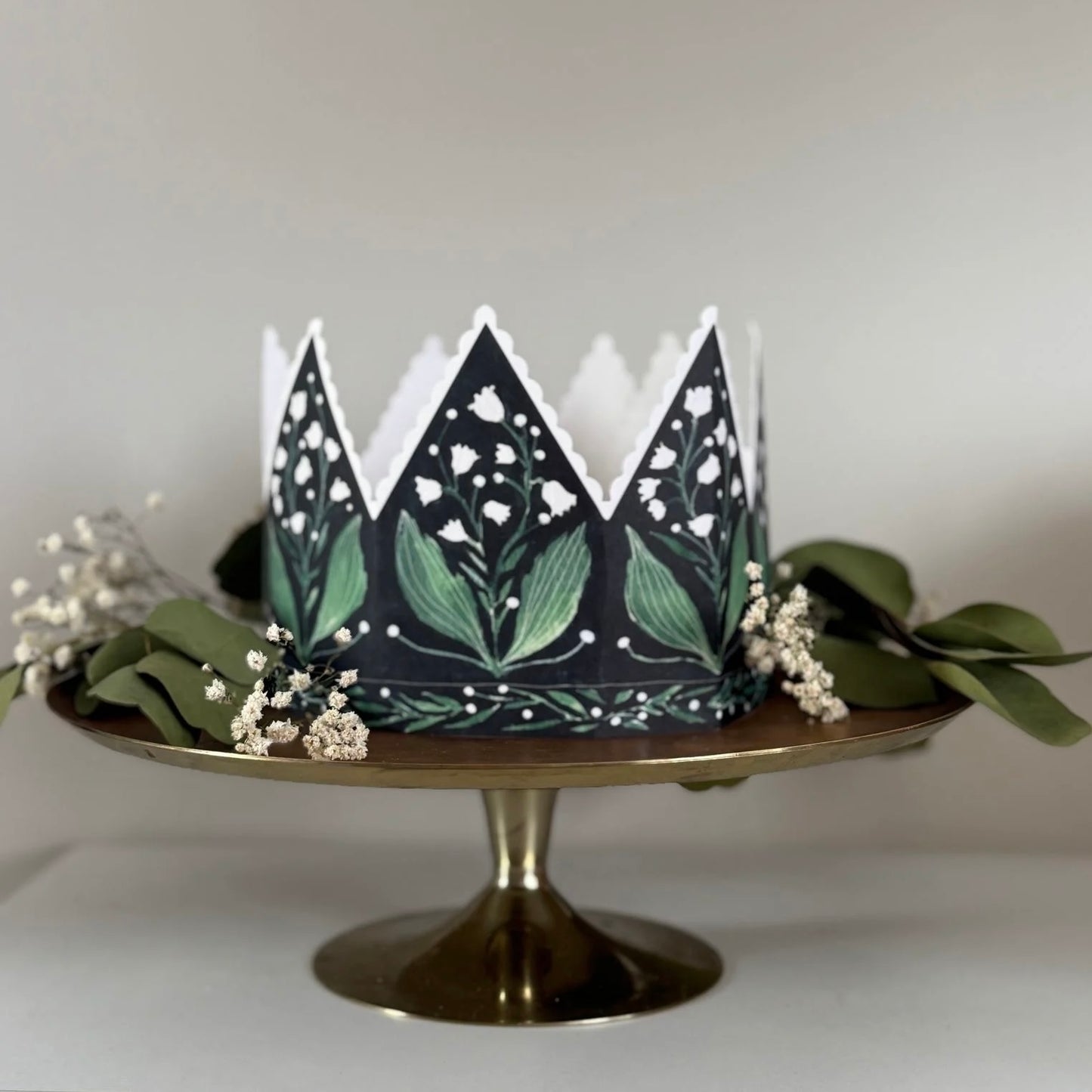 Botanical Party Hat Crown Card | Lily Of The Valley